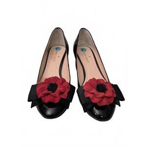 Kate Spade New York Ladies Black Patent Leather Pump 2in Glitter Block Heel